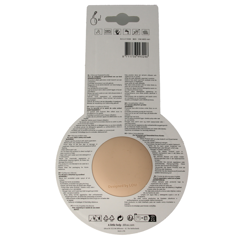 Difrax Lovi fopspeen houder nude - Afbeelding 2