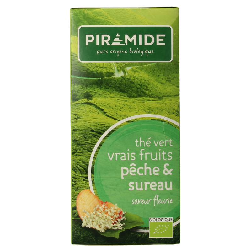 Piramide Groene thee perzik vlierbloesem bio - Afbeelding 3