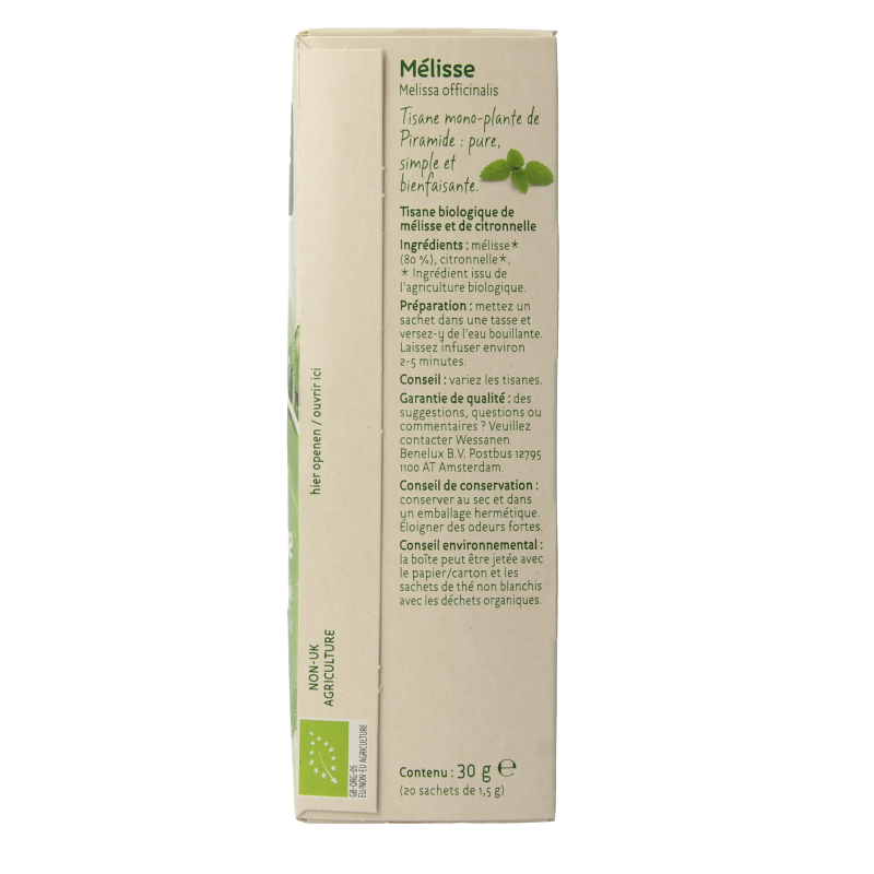 Piramide Citroenmelisse thee eko bio - Afbeelding 2