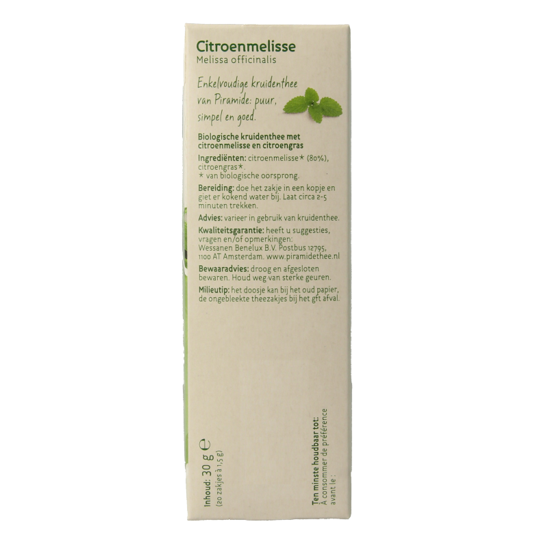 Piramide Citroenmelisse thee eko bio - Afbeelding 5