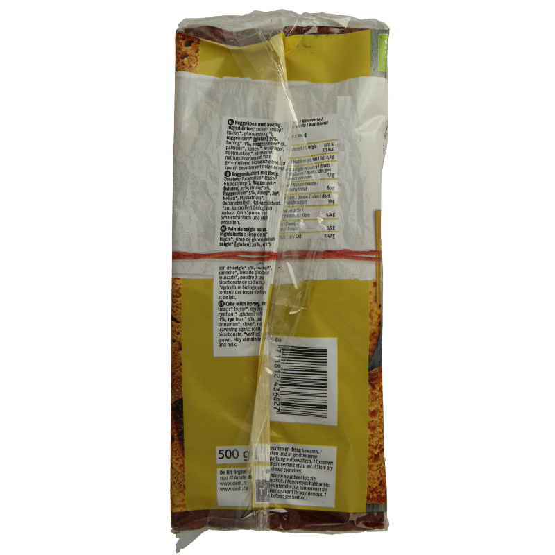 De Rit Volkoren honingkoek bio - Afbeelding 2