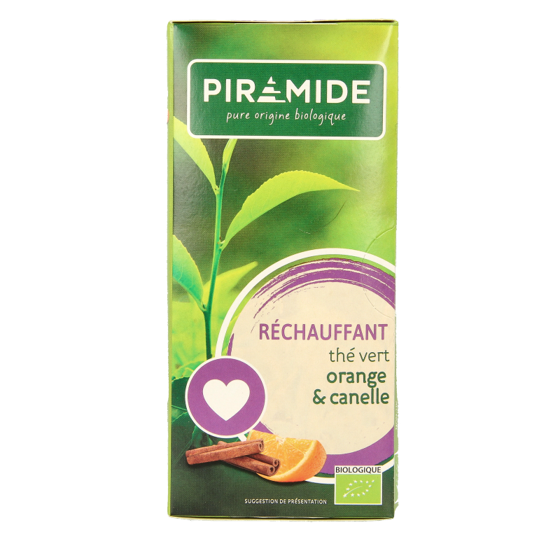 Piramide Verwarmend groene thee sinaasappel & kaneel bio - Afbeelding 3
