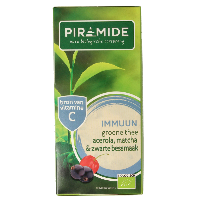 Piramide Immuun groene thee acerola matcha & zwarte bes bio