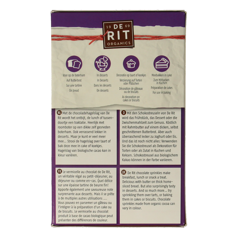 De Rit Chocoreale hagelslag mix bio - Afbeelding 3
