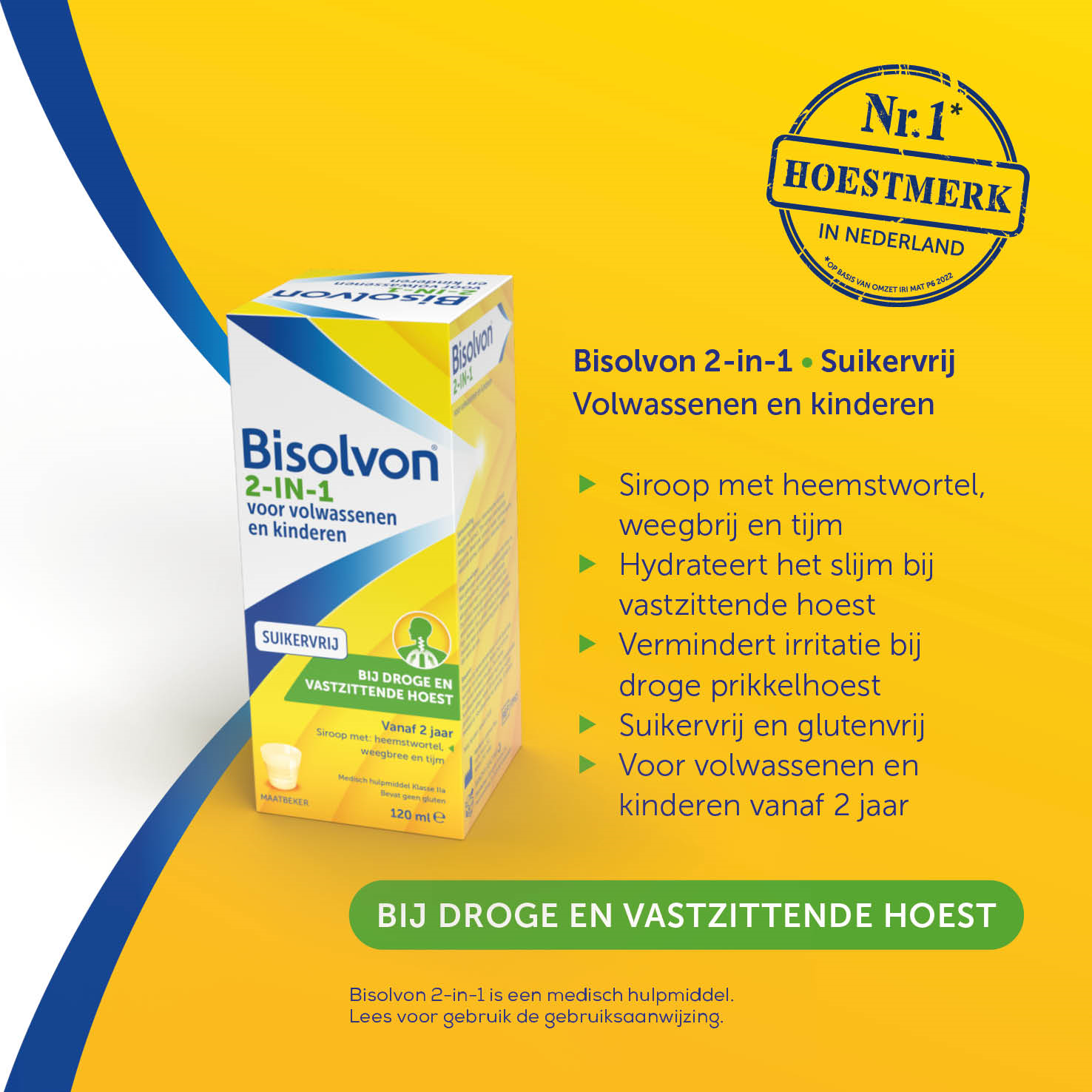 Bisolvon Drank 2-in-1 suikervrij - Afbeelding 2