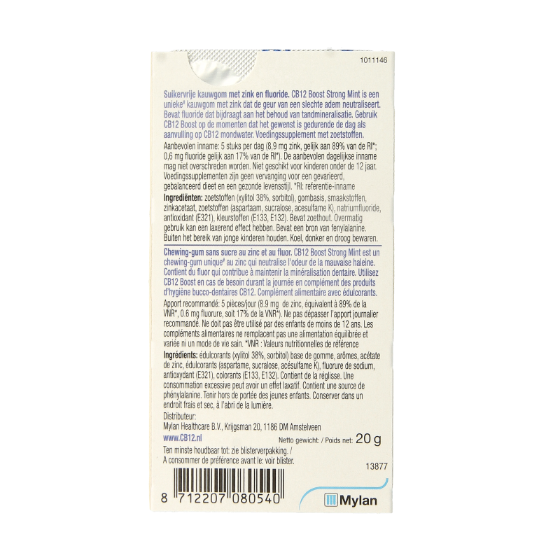CB12 Mondverzorging boost kauwgom strong mint - Afbeelding 2