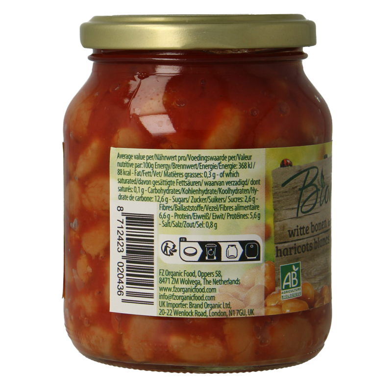 Bionova Witten bonen in tomatensaus bio - Afbeelding 2