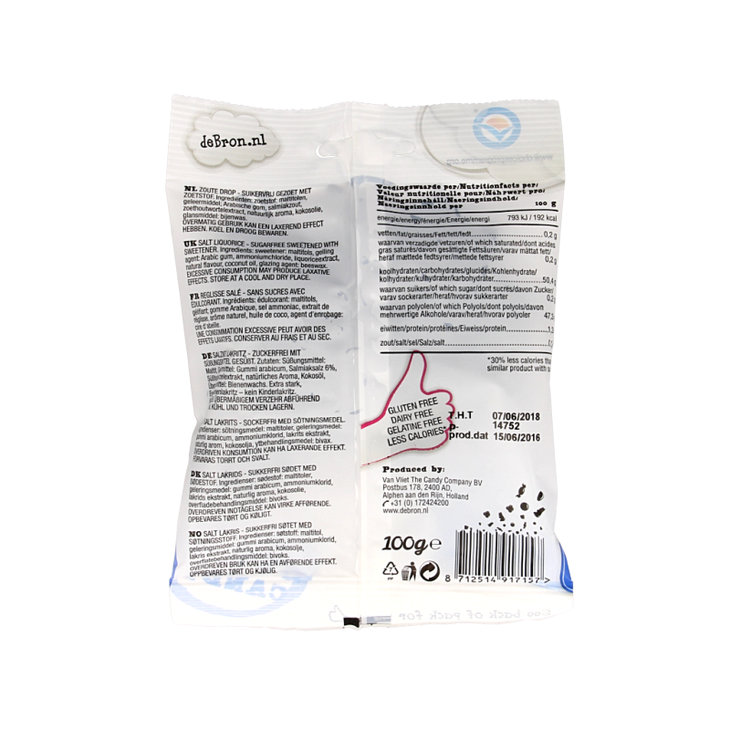 De Bron Klavertjes zout/salt liquorice suikervrij - Afbeelding 2