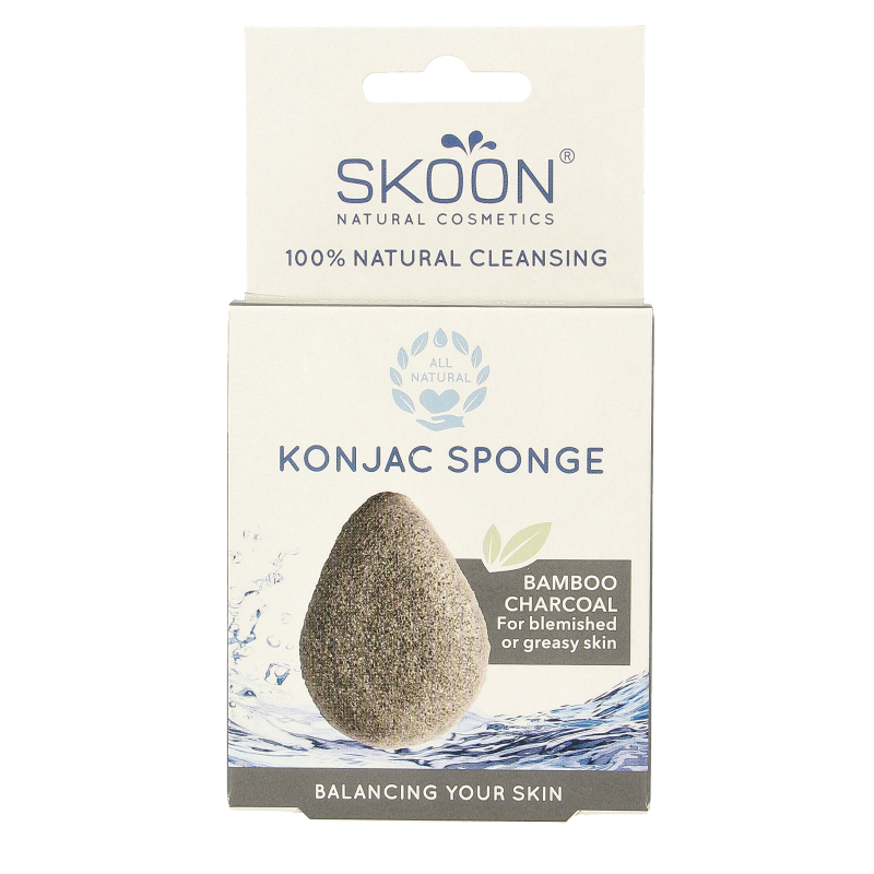 Skoon Konjac spons bamboo charcoal bio