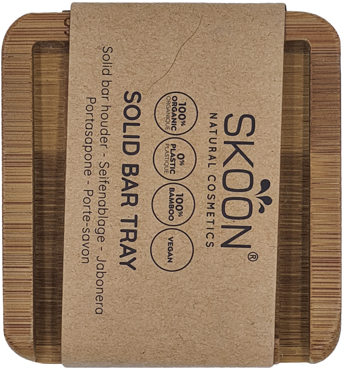 Skoon Solid bar tray - 1 bar - all bamboo