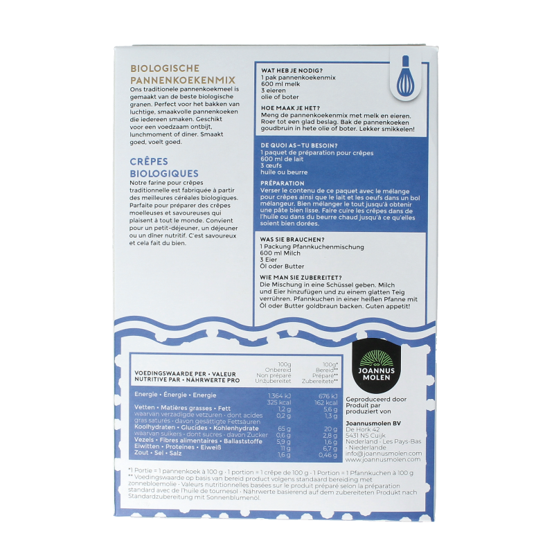 Joannusmolen Pannenkoekmeel bio - Afbeelding 3