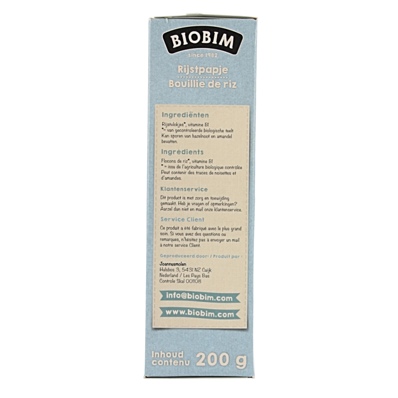 Biobim Baby rijstpapje 4 maanden bio - Afbeelding 2