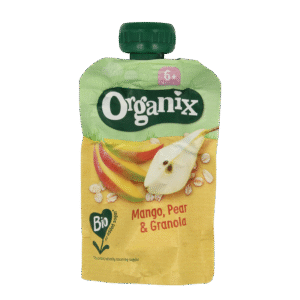 Organix Knijpfruit  mango, peer & granola 6+ mnd  bio