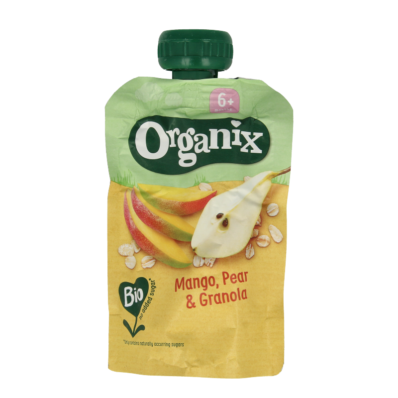 Organix Knijpfruit mango, peer & granola 6+ mnd bio