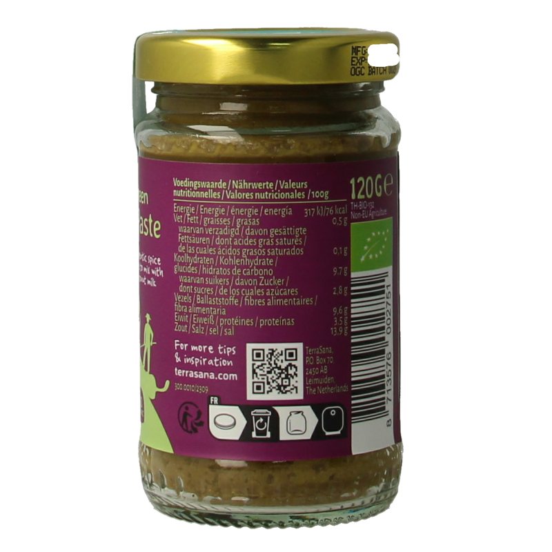 TerraSana Thaise groene currypasta bio - Afbeelding 3