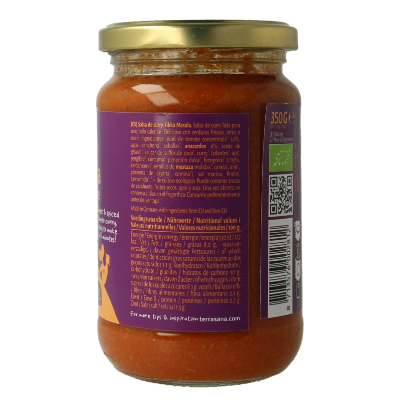 TerraSana Curry saus tikka masala bio - Afbeelding 3