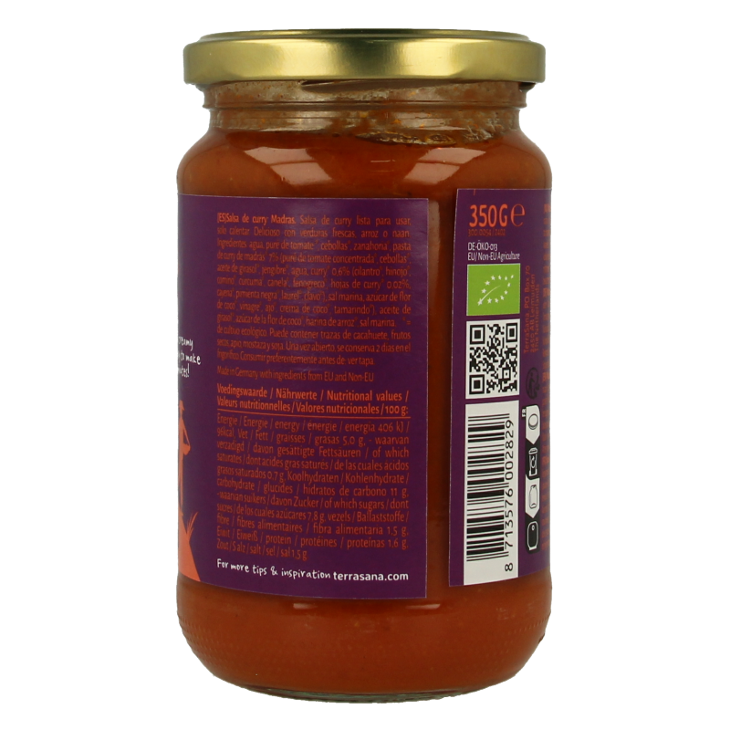 TerraSana Curry sauce madras bio - Afbeelding 3
