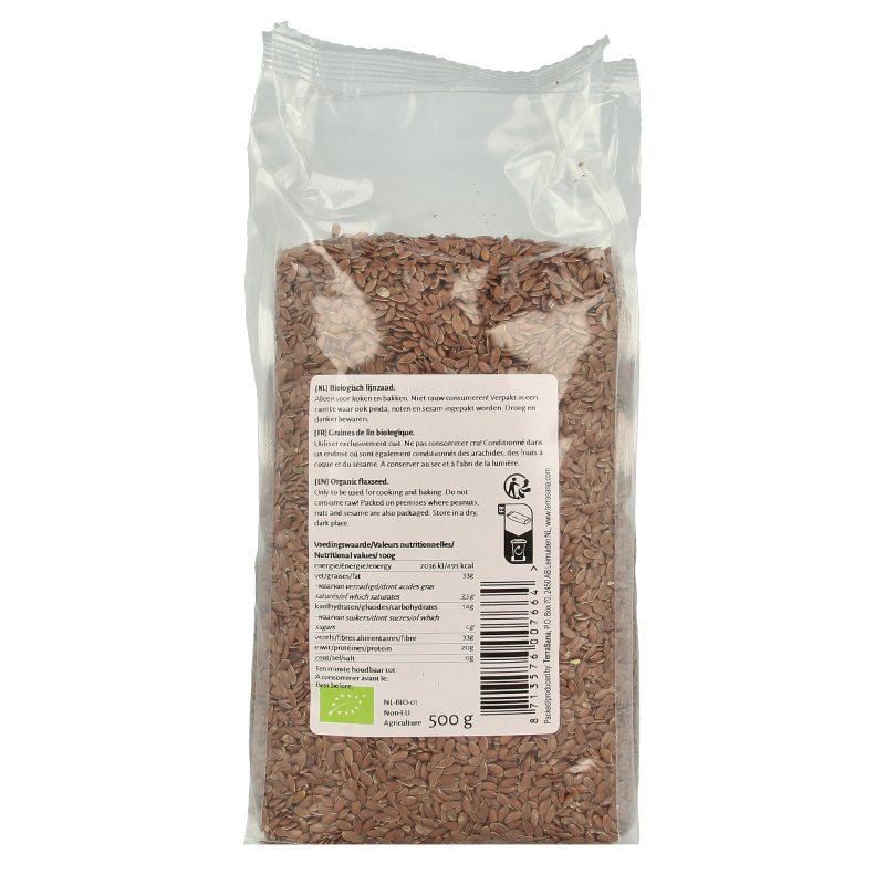 TerraSana RAW lijnzaad heel bio - Afbeelding 2