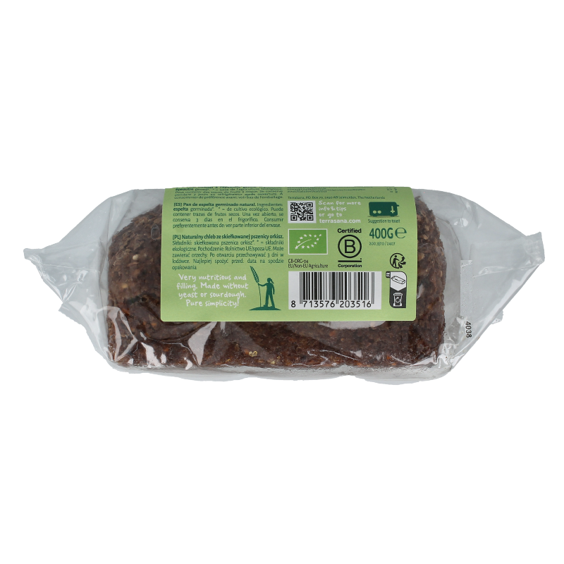 TerraSana Gekiemd speltbrood naturel bio - Afbeelding 2