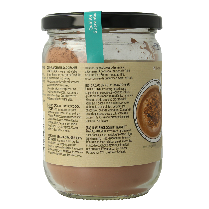 TerraSana Raw cacao antioxidant poeder in glas bio - Afbeelding 2