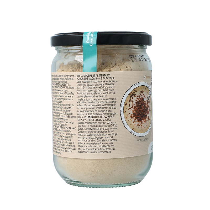 TerraSana Raw maca high energy poeder in glas bio - Afbeelding 2