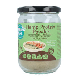 TerraSana Raw hennep protein poeder in glas bio