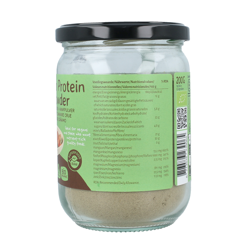 TerraSana Raw hennep protein poeder in glas bio - Afbeelding 4