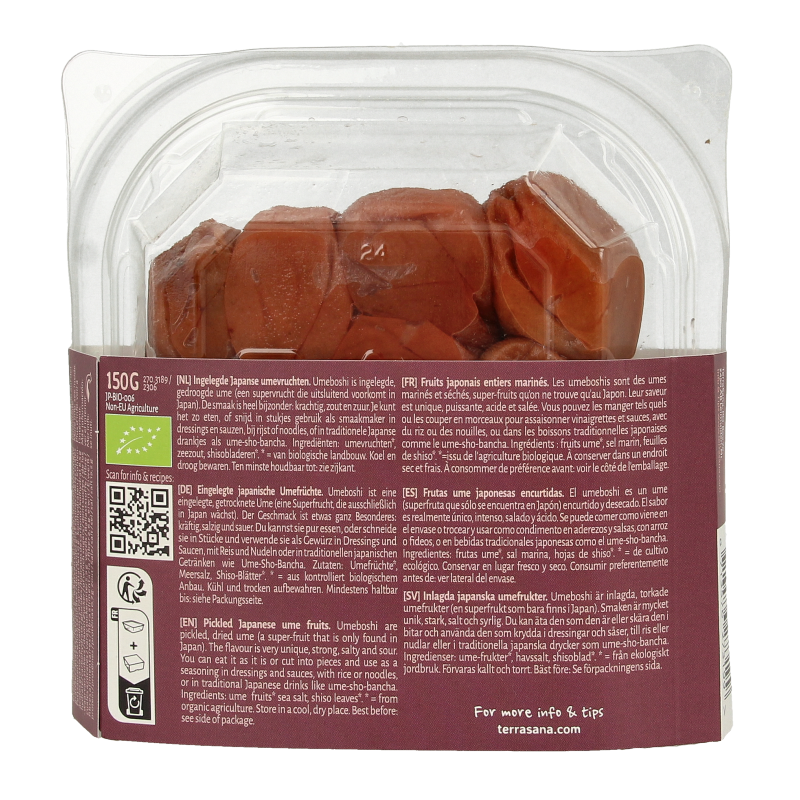 TerraSana Umeboshi gezoute japanse abrikozen bio - Afbeelding 2