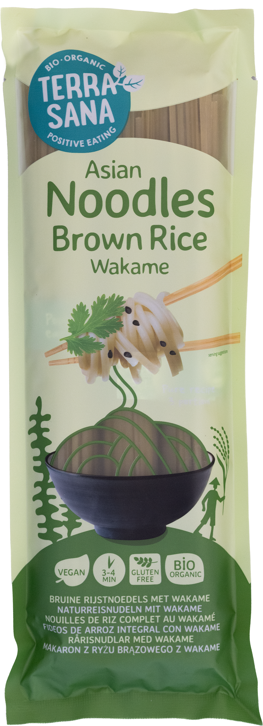 TerraSana Bruine rijstnoedels met wakame bio