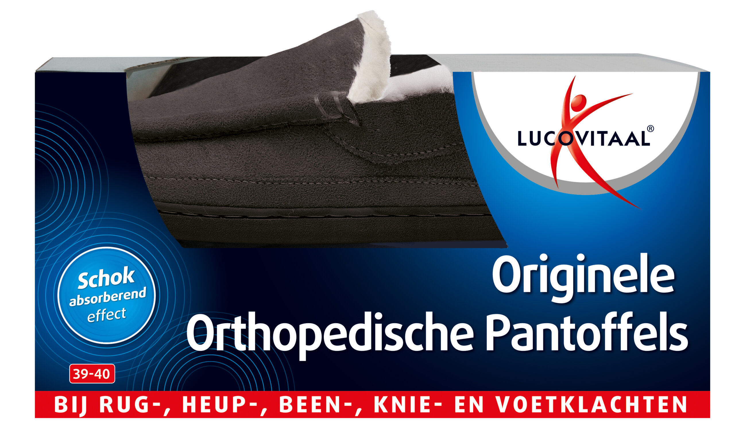 Lucovitaal Orthopedische pantoffels antraciet maat 39-40