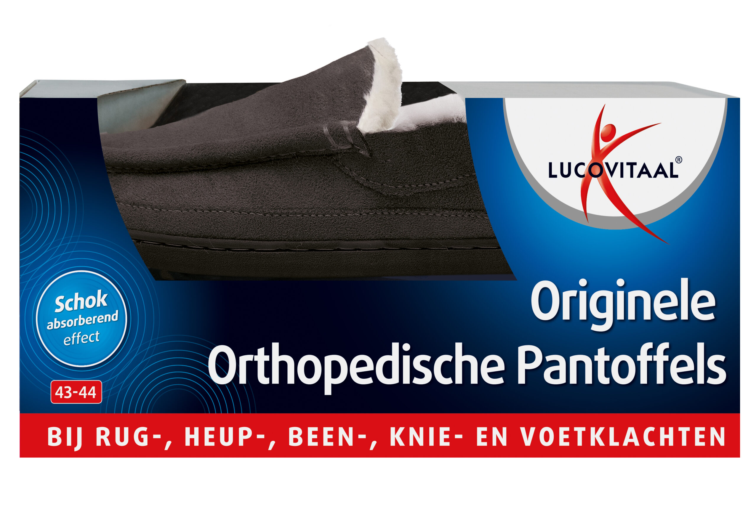 Lucovitaal Orthopedische pantoffels antraciet maat 43-44