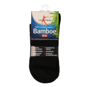 Lucovitaal Bamboe sok lang zwart  maat 39-42