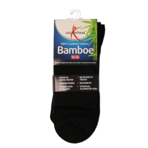 Lucovitaal Bamboe sok lang zwart  maat 43-46