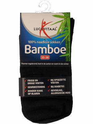 Lucovitaal Bamboe sok lang blauw maat 35-38 - Afbeelding 2
