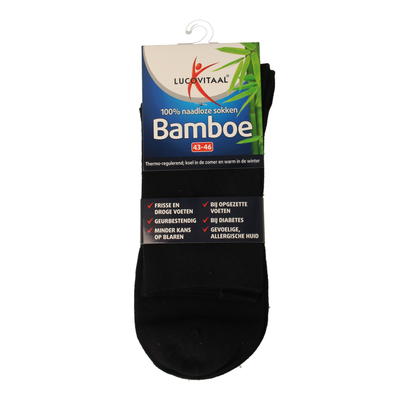 Lucovitaal Bamboe sok lang blauw maat 43-46