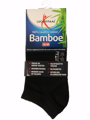 Lucovitaal Bamboe enkelsok zwart maat 35-38 - Afbeelding 4