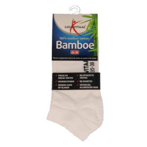 Lucovitaal Bamboe enkelsok wit  maat 35-38