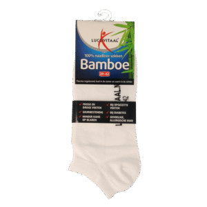 Lucovitaal Bamboe enkelsok wit  maat 39-42