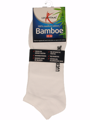 Lucovitaal Bamboe enkelsok wit maat 43-46 - Afbeelding 4