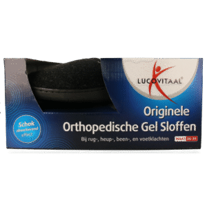 Lucovitaal Orthopedische gel sloffen zwart maat 38-39