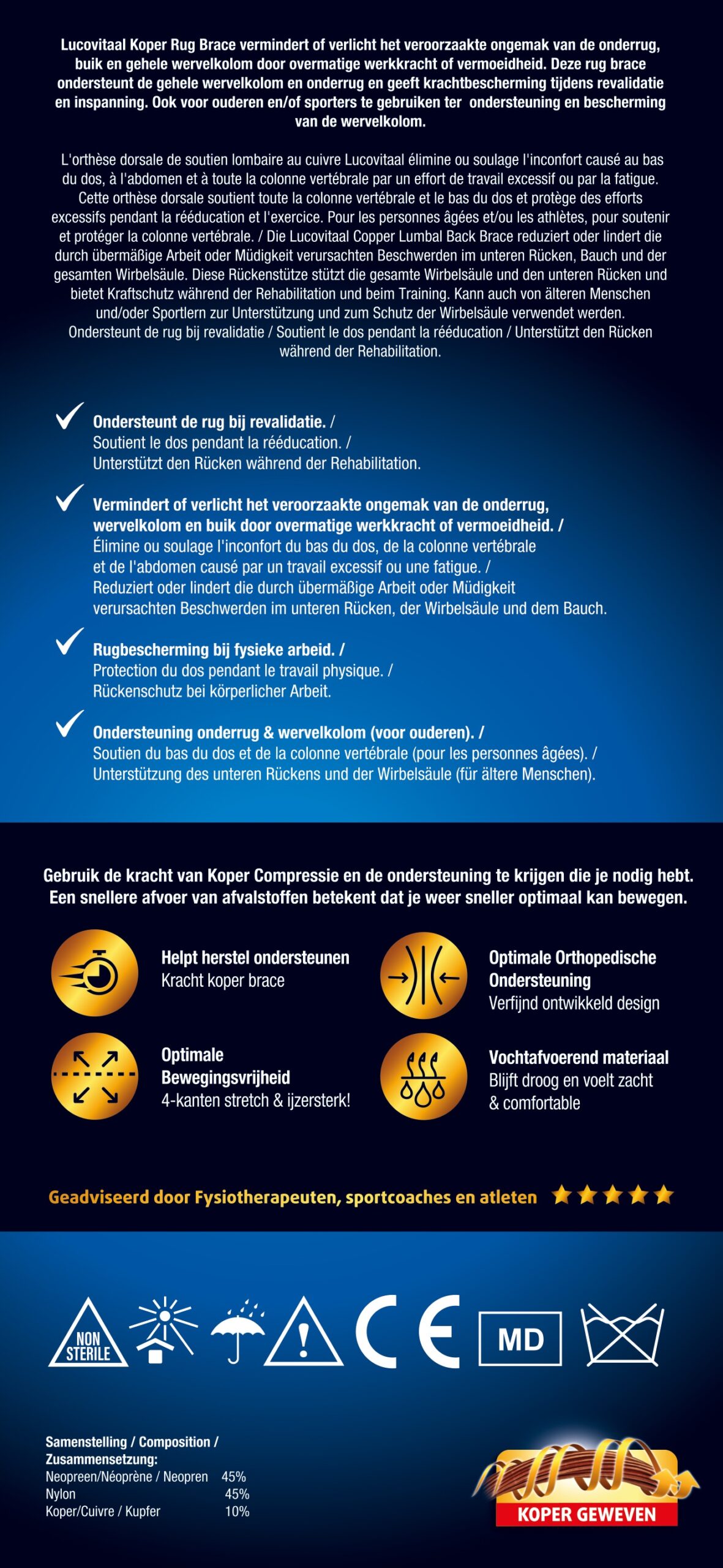 Lucovitaal Rug brace koper - Afbeelding 2