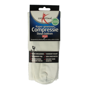 Lucovitaal Koper compressie steunsok maat 42-47 wit
