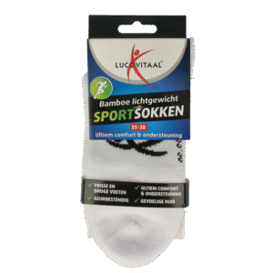 Lucovitaal Sportsok bamboe wit 35-38