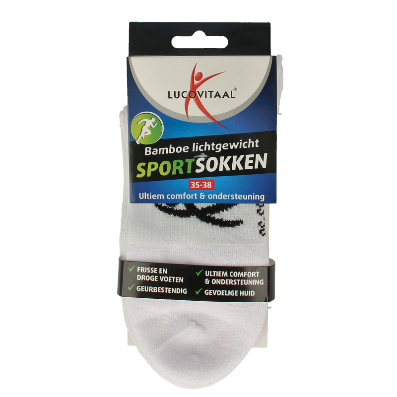 Lucovitaal Sportsok bamboe wit 35-38