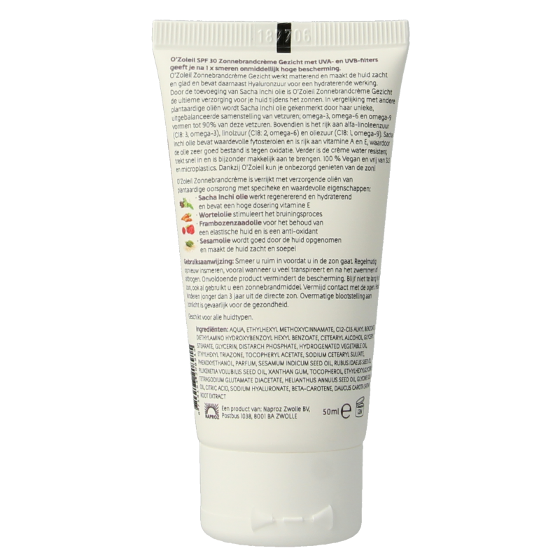 O' Zoleil Zonnebrandcreme gezicht SPF30 - Afbeelding 2