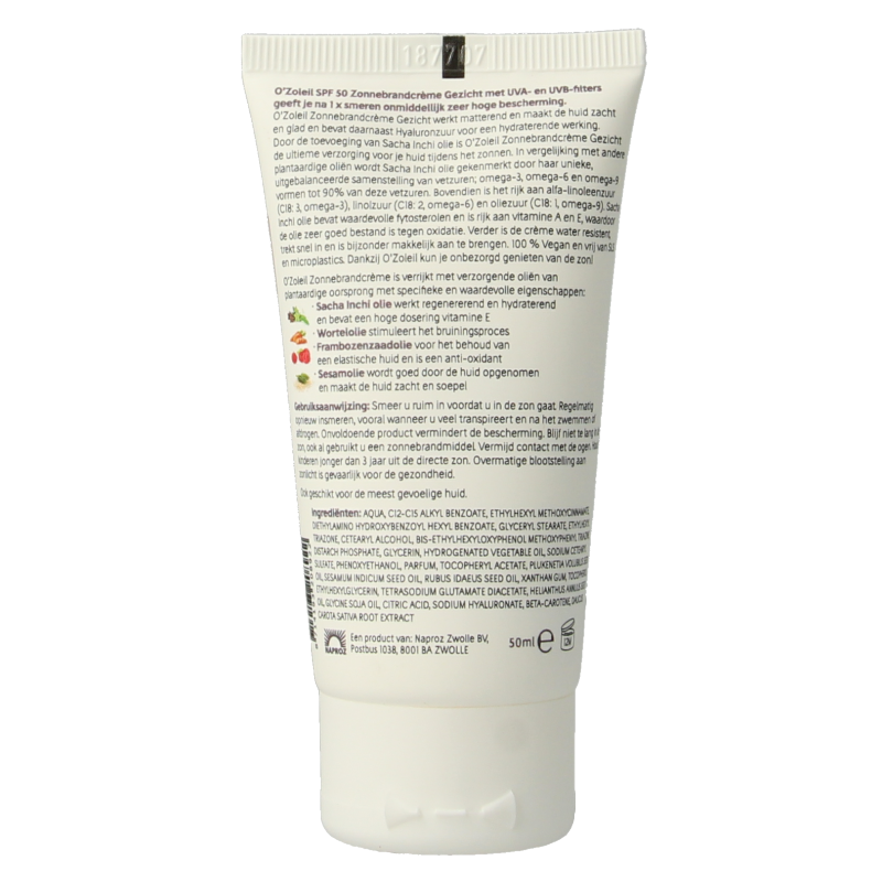 O' Zoleil Zonnebrandcreme gezicht SPF50 - Afbeelding 2