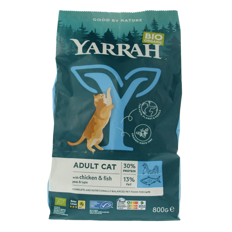 Yarrah Adult kattenvoer met vis bio