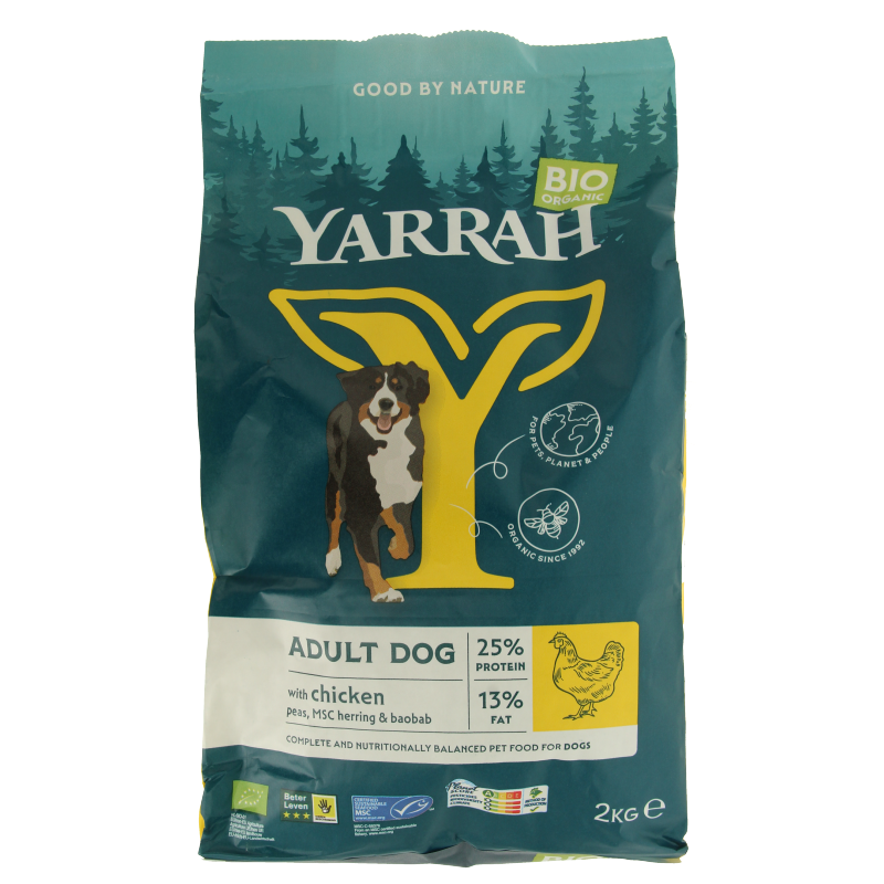 Yarrah Adult hondenvoer met kip bio MSC