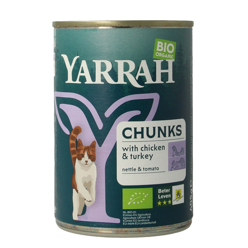 Yarrah Kat kip kalkoen in saus bio