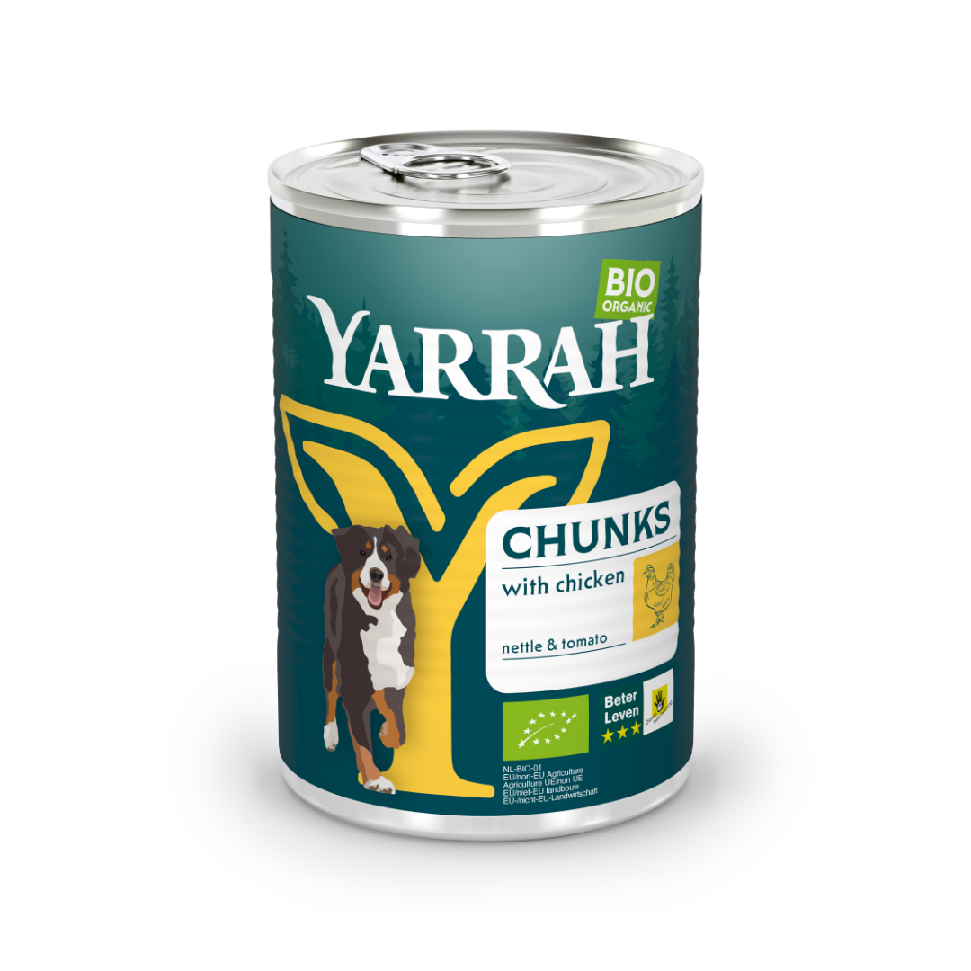 Yarrah Hond brokjes kip in saus bio